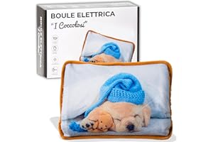 IPEA Borsa Acqua Calda Elettrica con Tasche in Peluche per Scaldare le Mani - Riduce Dolori Muscolari, Dorsali e Mestruali - Boule Scaldamani e Scaldapiedi - Scaldino - Fantasia Cane