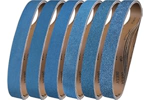 Shineboc Sanding Belt 40 x 760 mm, 6PCS Sander Belts 40/60/80/120/240/400 Grit for Polishing Metal, Wood