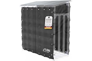 LAWA LIVING AND LIFESTYLE LAWA Lot de 2 bâches pour étagère à bois de cheminée 182 x 177 cm et 182 x 164 cm, caoutchoutées avec fermeture éclair, paroi arrière, étagère à bois de chauffage, protection contre les intempéries