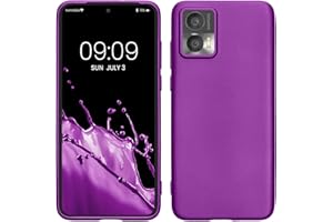 kwmobile Funda para Motorola Edge 30 Neo Carcasa - Case TPU y Silicona Ultrafino - Antigolpes con Bordes elevados - Apto Carga inalámbrica - Morado Metalizado