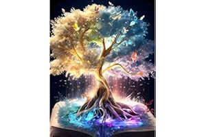 CEOVR Diamond Painting Kit Completo,Árbol de la Vida Diamant Painting Art Kits, Mariposa Pintura de Diamante para Adultos, Fantasía Árbol Dibujos con Diamantes para la Decoración de la Pared del Hogar