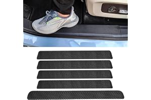 KHDULQ Auto Einstiegsleisten Schutz, 5 Stück Autoschwellenschutz, Kohlefaser-Autoschwellenaufkleber, Auto-Stoßstangenschutz, Starker Kleber, Kompatibel mit den Meisten Automodellen