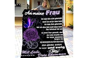 ‎ZQYMM Kuscheldecke Geschenk für Frau, Geburtstag Weihnachten Hochzeitstag Geschenke für Frauen, Flauschige Decke An Meine Frau Von Ehemann, extra weich & warm Fleecedecke