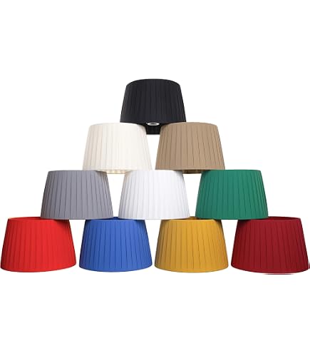 Brillibrum Design Paralume a righe con motivo a strisce per portalampada E14 E27 Design a righe Lampada da tavolo ovale rotonda in tessuto (Ovale: 20x15x13cm, Beige - Crema