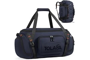 Tolaccea Sporttasche Rucksack für Herren & Damen – 40L große Reisetasche mit Schuhfach, Nassfach & Laptopfach (15,6") – Wasserdicht Duffle Bag für Weekender, Fitness, Sport & Reisen(Dunkelblau)