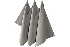 ‎REDBEST REDBEST Geschirrtuch, Küchentuch 3er-Pack Seattle, 100% Baumwolle grau Größe 50x70 cm - saugstarke, strapazierfähige Qualität, mit Aufhängung (weitere Farben)