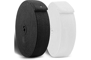 CZ Store®-Cinta Elástica de Costura | 20MM | 15MTS Largo |✮GARANTÍA DE por Vida✮| Set DE 2 | Poliéster Elástico, Accesorios para Tejer, Correa Resistente para Ropa, Pantalones (25 MM - NB)