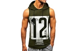 HOTCAT Canotte Uomo Canotterie Sportivo Palestra Muscolo Gilet Lettera Stampata Veste Casual Tank Top Senza Manica Estate T-Shirt