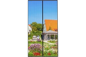 MYCARBON Moskitiera magnetyczna do drzwi, rozsuwana zasłona magnetyczna do drzwi w salonie, na balkonie lub patio (100 x 220 cm, kolor czarny)