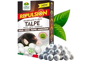 Albagarden - Repellente Talpe - Scaccia Talpe in Sfere di Cellulosa Profumate - Disabituante Vegetale Olfattivo per Allontanare da Orto E Giardino - No Trappola Antitalpa X 100 gr