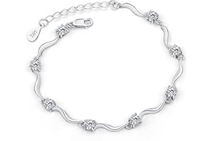 YYCFB 925 Sterling Silver Bracelet Made with Shiny White Zirconia for Women Girls