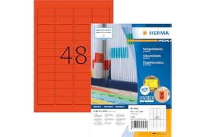 HERMA 4545 färgade etiketter A4 (45,7 x 21,2 mm, 100 ark, papper, matt) självhäftande, utskrivbara, permanenta färgetiketter