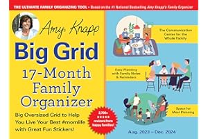 2024 Amy Knapp's Big Grid Family Organizer Wall Calendar: 17-Month Giant Fridge Calendar for Mom with 175+ Stickers (Hanging Family Plan Calendar, ... 2024) (Amy Knapp's Plan Your Life Calendars)