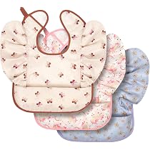 Bavoirs Manches Longues FILOWA 4 Pièces - Tablier Imperméable Lavable Pour Bébé 6 Mois à 3 Ans - Protection Repas Et Peinture