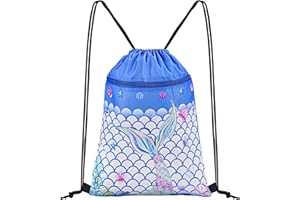 CHEPULA Rucksack mit Kordelzug – Sport Turnbeutel Wasserdicht Strand Schwimmen Schule Reisen Sackpack Mermaid blue