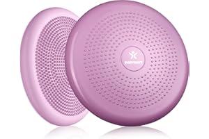 BODYMATE balance cushion incl. pump - 34cm diameter inflatable instability disc/nubbed massage cushion for core, fitness, rehab, co-ordination and relief of back pain