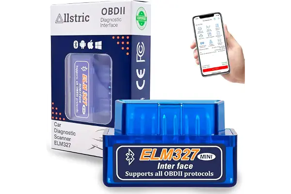 Allstric® Obd2 Diagnosis Coche Multimarca. ELM 327 Lector y Herramienta de Análisis y Diagnostico. Obd2 Bluetooth OBD Original para Escaner. Maquina Diagnosis Coche de Fallos y Errores.