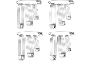 THE BEAD SHOP Assorted Safety Pins x 48 (27mm, 34mm, 38mm) Nickel Plated, Clothes Arts Crafts Sewing Hemming Textile Fabric Baby Clothing