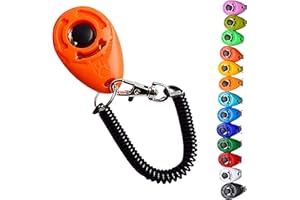 DogCatz Dog Puppy Teardrop Clicker Training, Train Your Pet Dogs and Cats in Obedience (Orange)