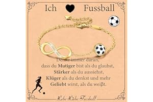 Miss Chipmunk Fußball Infinity Armbänder für Mädchen Frauen, 14K Gold vergoldet Sport Zubehör Geburtstag Weihnachten Schmuck Geschenke für Frauen Mom Teen Girls
