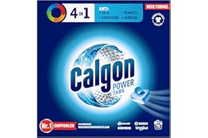 Calgon Power Tabs 3 in 1 - Addolcitore d'acqua contro depositi di calcare e sporco nella lavatrice - Previene gli odori sgradevoli - 1 x 75 compresse