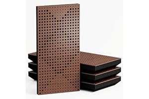 UA ACOUSTICS Lot de 4 Panneaux acoustiques étroits absorbants diffusants | 50x25cm | Absorption - Diffusion - Réflexion - Insonorisation | Modèle-Epaisseur-Couleur : [WILDS - 53 mm | Noix]