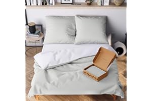 ‎WOLKENFELD Wolkenfeld Bettwäsche 135x200 grau weiß - kuschelig weich & bügelfrei - 2teilig - ÖKO-TEX zertifiziert - 1x Bettbezug + 1x Kissenbezug 80x80 - Winter Bettwäsche