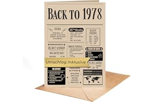 PULSE OF HOME Geschenk zum 47 Geburtstag Mann und Frau – Geburtstagsgeschenk für Männer – Back in 1978 Kärtchen im Design Zeitung aus 1978 – Super Geschenke für Männer und Geschenke für Frauen zum 47. Geburtstag