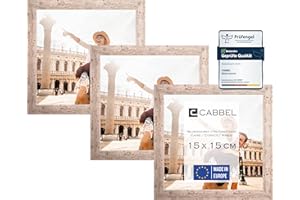 CABBEL portarretratos (3 piezas) 15x15 cm Marco de madera MDF de abedul | con cristal Plexi inastillable/Moderno