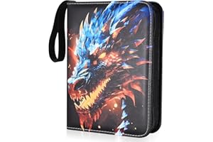 BJBJJIU Album kolekcjonerski, na karty kolekcjonerskie, teczka kolekcjonerska, zeszyt, kompatybilny z kartami śledzącymi, kartami baseballowymi, kartami do gry, 400 kart z wyjmowanymi etui (smok A)