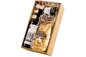 PASSIONE ITALIA Geschenkbox I Geschenkset - Romantisches Abendessen zu Zweit (Pasta di Gragnano, Rotwein, Pesto, Tartufi) mit italienischer Feinkost