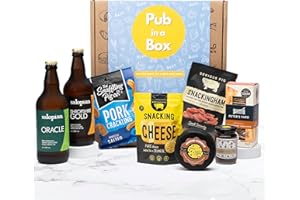 THE CHEESE WEDGE CO. Cheese and Beer Gift Hamper Set Includes 6 Snacks, 2 x Salopian Ale Beers Bottles Plus Cheese, Meat & Savoury Snacks, Birthday Hampers For Men Him (2 Salopian Beers)