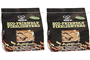96 Eco-Friendly Firelighters - FSC Recycled 100% for Stoves, Barbecues, Campfires and Open Fires (Pack of 2)
