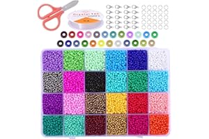 SALADOCY FUNNY HOUSE Mini perline in plastica di vetro 24000 pz 2mm perline pony creative con scatola di immagazzinaggio perline plastica trasparente per bambini braccialetto fai da te arte e gioielli (24