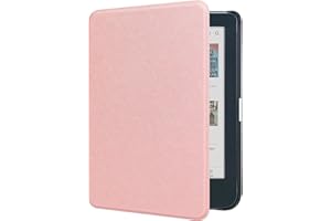 DMLuna Case for Kobo Clara BW (Model N365) / Kobo Clara Colour (Model N367) 6" 2024 Release, Ultra Slim Lightweight Premium PU Leather Cover with Auto Sleep/Wake Function - Rose Gold