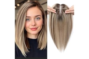 SEA SINGING Hair Toppers for Women Real Human Hair Topper with Thinning Remy Hair Pieces for Women Human clip on (2T613)