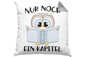 ‎TRENDATION Trendation Leseratte Geschenk Kissen mit Füllung 40x40 Nur Noch EIN Kapitel Bücher Lesen Bücherwurm Geschenk Spruch Lesen (Grau)