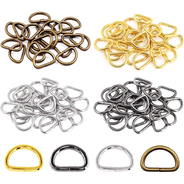 Connecteurs Sac Métal Anneau D 18mm - 6 Pièces Boucles Suspension Avec Vis Argentées