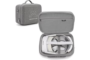 BEISDIRECT Hartschalen-Tragetasche für Pico 4 Ultra Zubehör, All-in-One-Aufbewahrungstasche, Reisetasche, Umhängetasche für VR-Headset, Controller und anderes Zubehör, 31 x 21 x 13,5 cm (Grau)