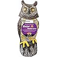 Owlsome Solar Owl Statue with Flashing Eyes, Rotating Head, Hoot Sound, Motion Detector and Silent Mode, Plastic Garden Sculpture, Garden Decoration