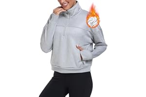 MoFiz Felpa Senza Cappuccio Donna Giacca in Pile Giacca Sudore Pullover Zip Corta per l'Autunno Inverno Felpa Leggera Trekking