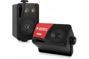 Pyle Wodoszczelny głośnik 3,5-calowy, 200 W, 3-drożny, odporny na warunki atmosferyczne mini box