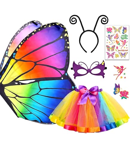 Blaues Leuchtendes Schmetterlingskostüm Für Mädchen 7–8 Jahre – Mit LED-Lichtern, Kleid & Flügeln