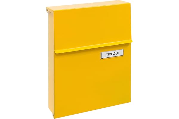 ARREGUI Line E6808 Boîte aux Lettres Individuelle en Acier | Taille S (Courrier Format A5) | avec Serrure Protégée | Anti-Pluie | Petite Boîte aux Lettres Murale | Facile à Installer | Jaune