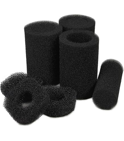 Bloc De Mousse Filtrante Grossière LTWHOME Pour Bassin – 15 Cm – Avec Trou Décentré 8,9 Cm – Filtration Biologique