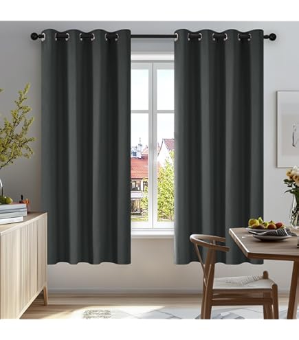 YSTELLAA Waterdicht Gordijnen Set Van 2, 140x180cm(B X H), Warmte-Isolerende Thermische Gordijnen Met Ringen, Ondoorzichtig, Koude, Geluidsbescherming, Voor Woonkamer, Slaapkamer, Matcha Groen