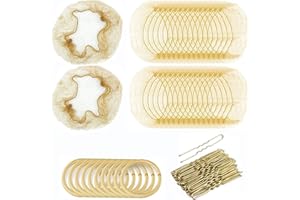NUDFSY Hair Nets for Buns, 30pcs Blonde Invisible Hair Nets with 40pcs Hair Pins & 10pcs Hair Bands, Blonde Hair Net for Girls, Gold U Shape Bobby Pins for Ballet Dancers Nurse Women
