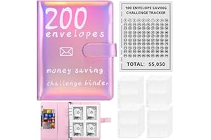 TIOODRE 100 Briefumschläge, 100 Envelope Saving Challenge Sparbuch für Geld Budget Planner mit 25 Geldspar Trackern um 5050€ zu Sparen- Budget Binder für Schule, Zuhause, Büro