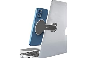 MILI ORBITA360, Magnetic Laptop Phone Holder, Supports Mag-Safe for iPhone 12/13, Foldable Monitor Expansion Bracket, Compact Size, Compatible with All Cell Phones (Dark grey)