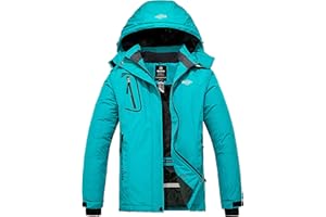 Wantdo Femme Manteau d'hiver Snowboard Outdoor Parka Randonnée Grande Taille Veste de Pluie Imperméable Blouson de Ski Décontracté Coupe-Vent